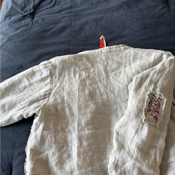 Ewa I Walla Ruffled Beige Linen Jacket - Picture 2 of 6